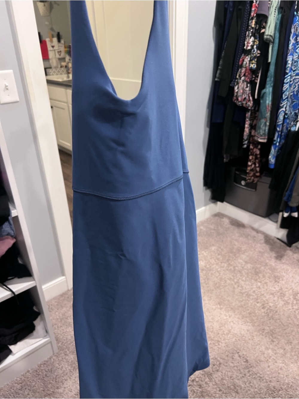 SPANX Dusty Blue Backless Scoop Dress